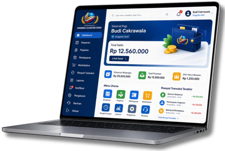 Dashboard Koperasi Cakrawala Sejahtera Utama
